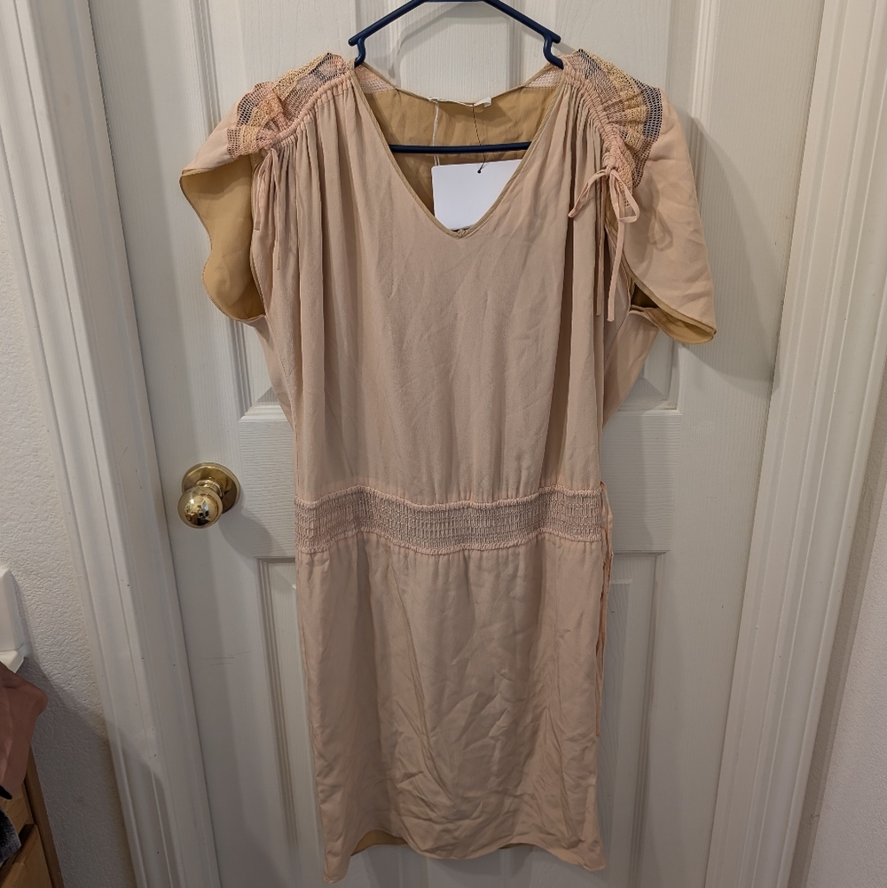 EUC Chloe "Sahara Pink" Silk And Cotton Mini Dress